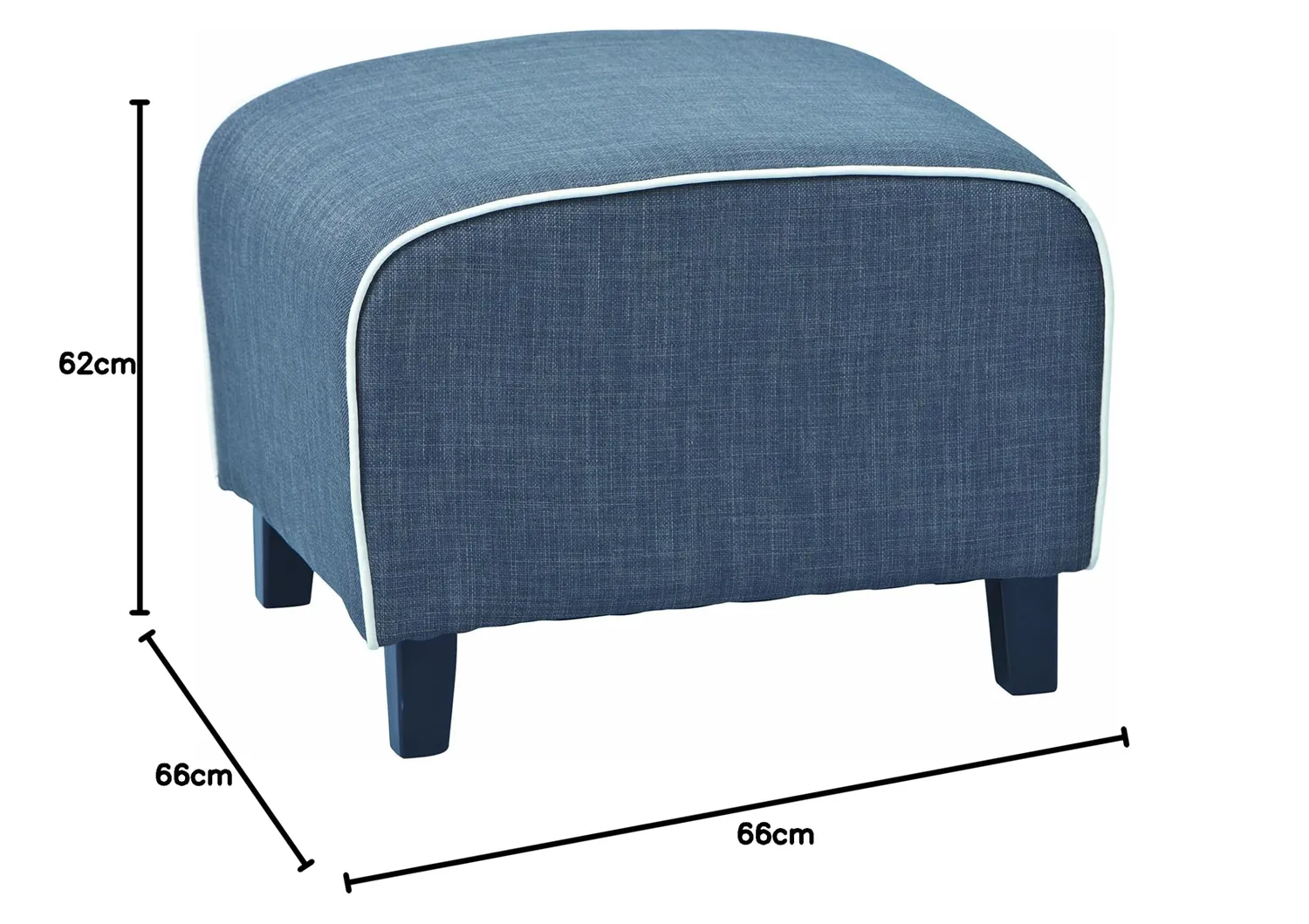 Inter Link Norset Fußschemel grau-weiß 66 cm Stoffbezug