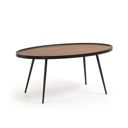 Kave Home Kinsley Couchtisch 102x56 cm Walnuss Schwarz