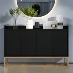 In And OutdoorMatch Sideboard 120x30x80 weiß 4-türig