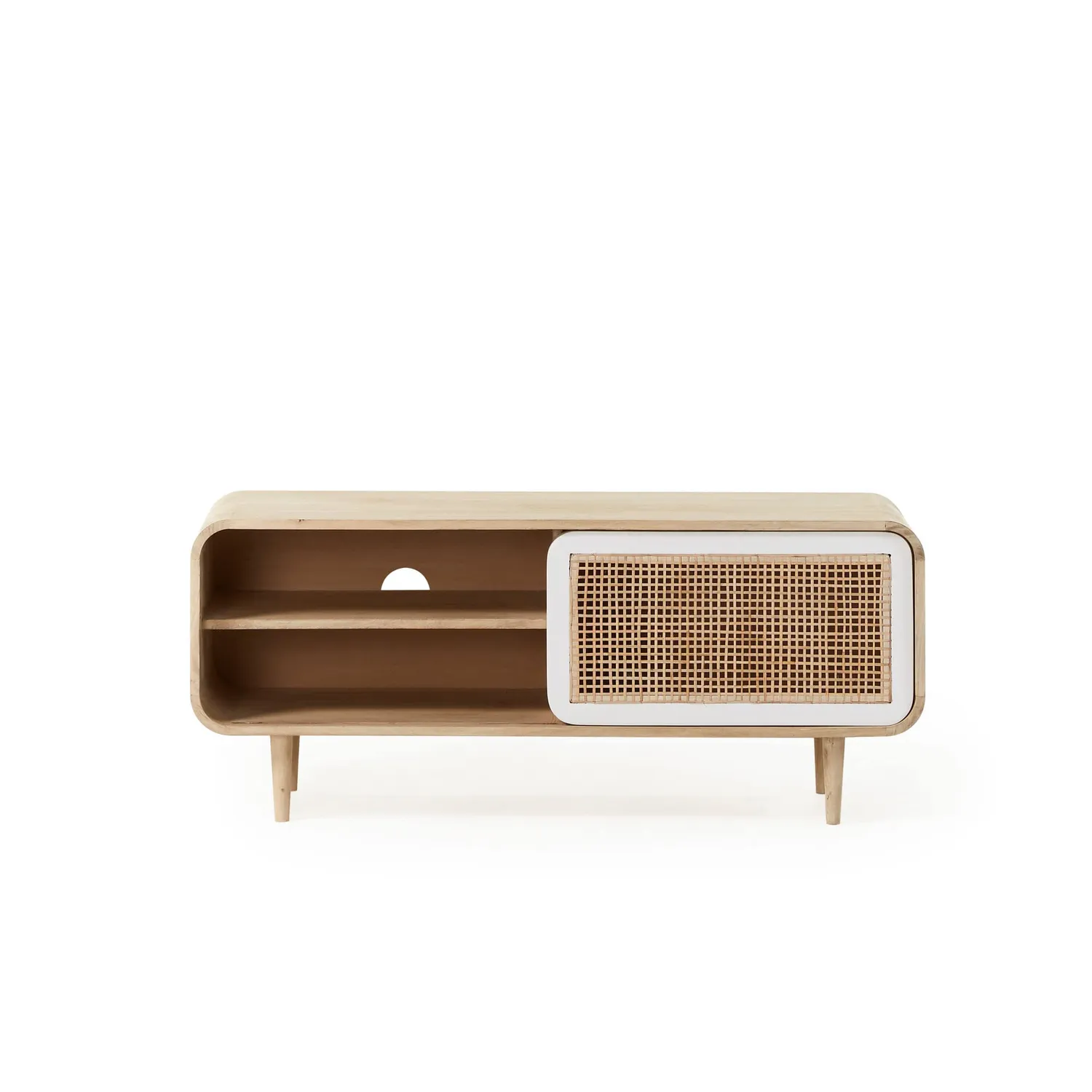 Kave Home Georg TV-Lowboard 120x50 Mangoholz Rattan