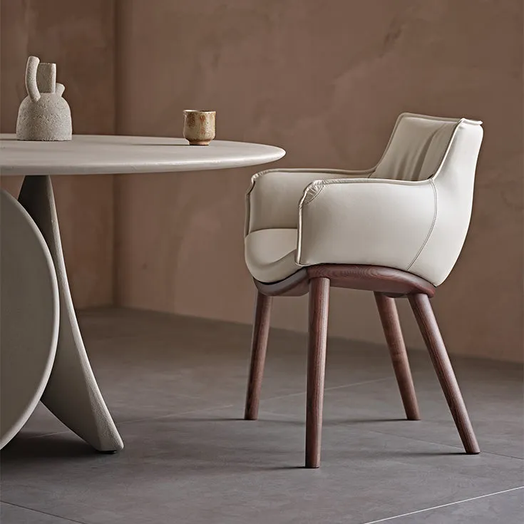 Cattelan Italia Rhonda Wood Stuhl gepolsterter Esssessel