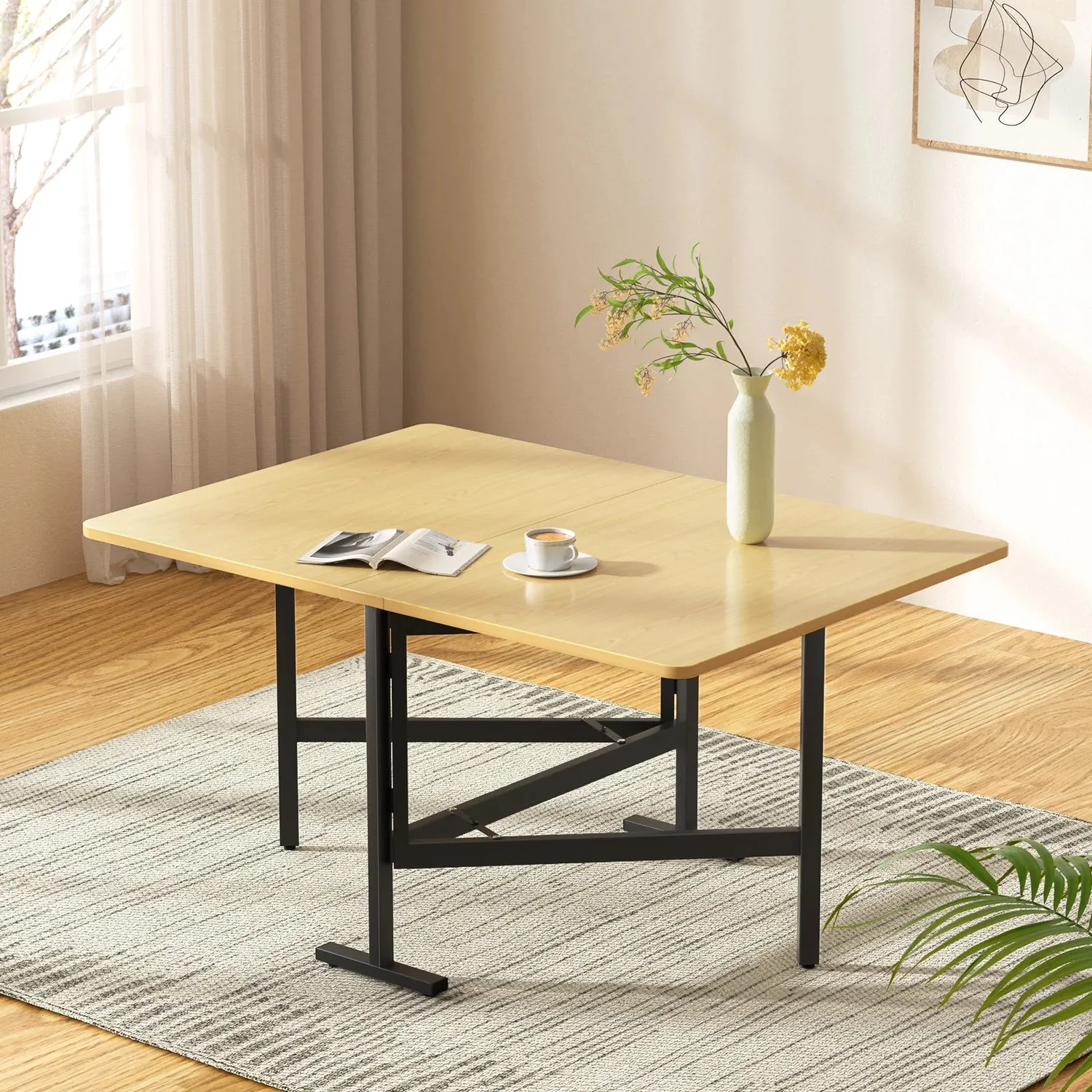 In And OutdoorMatch Klapptisch Beige 120x80 cm MDF ausziehbar