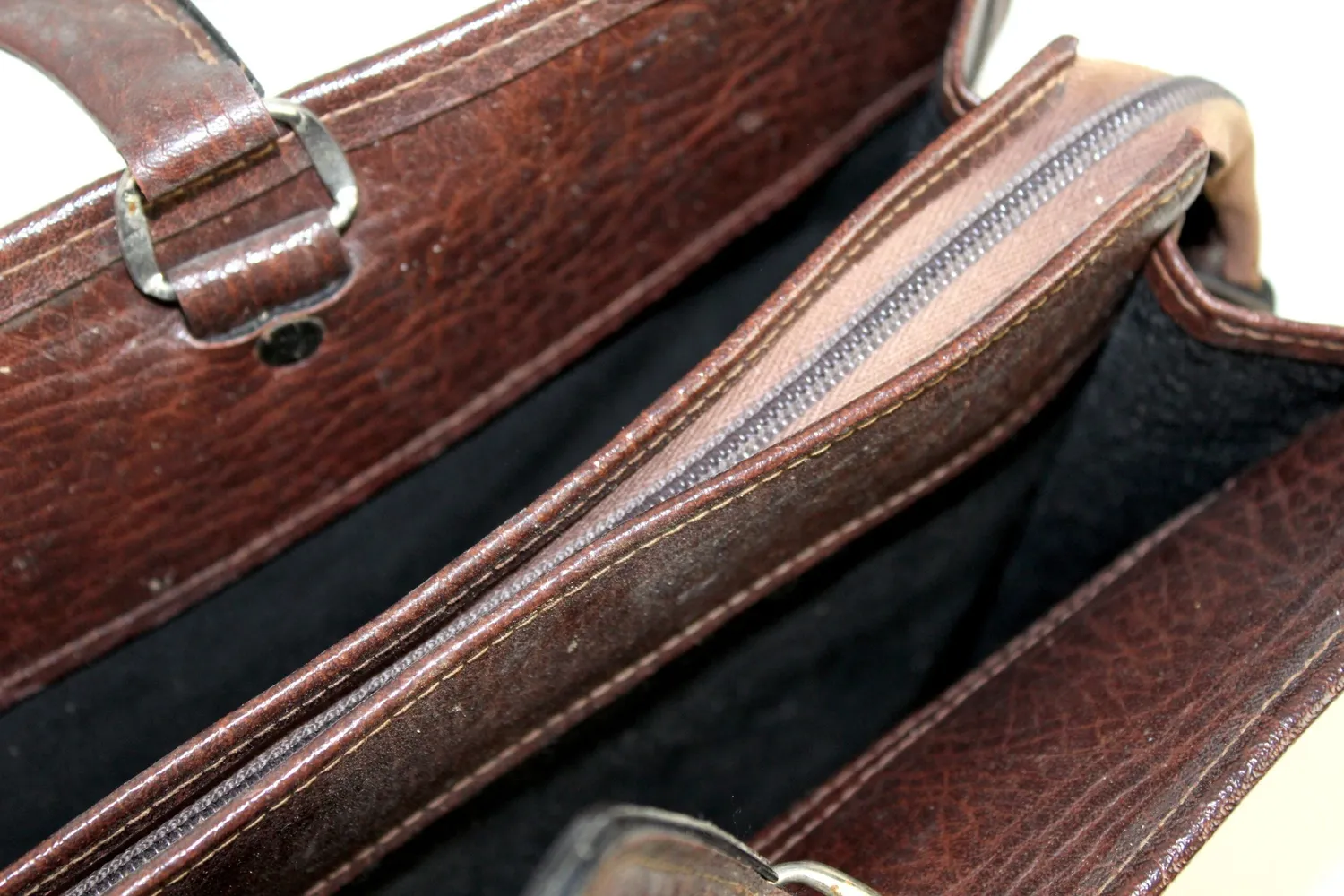 Mon Ami(e) Vintage Aktentasche aus Leder braun mit Innentaschen