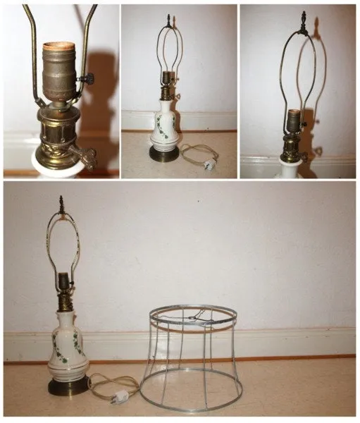 Mon Ami(e) Vintage Tischlampe Messing Keramik 50er Harp