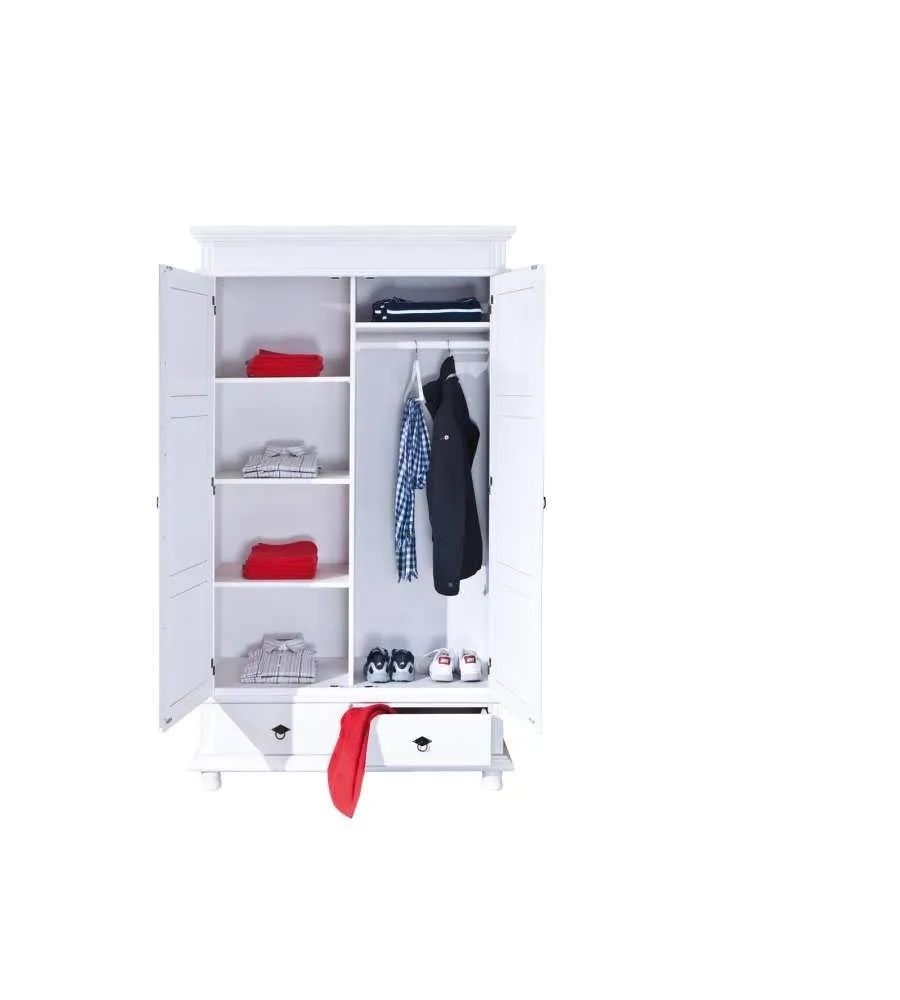 Inter Link Danz Kleiderschrank weiss 116 cm Kiefer massiv