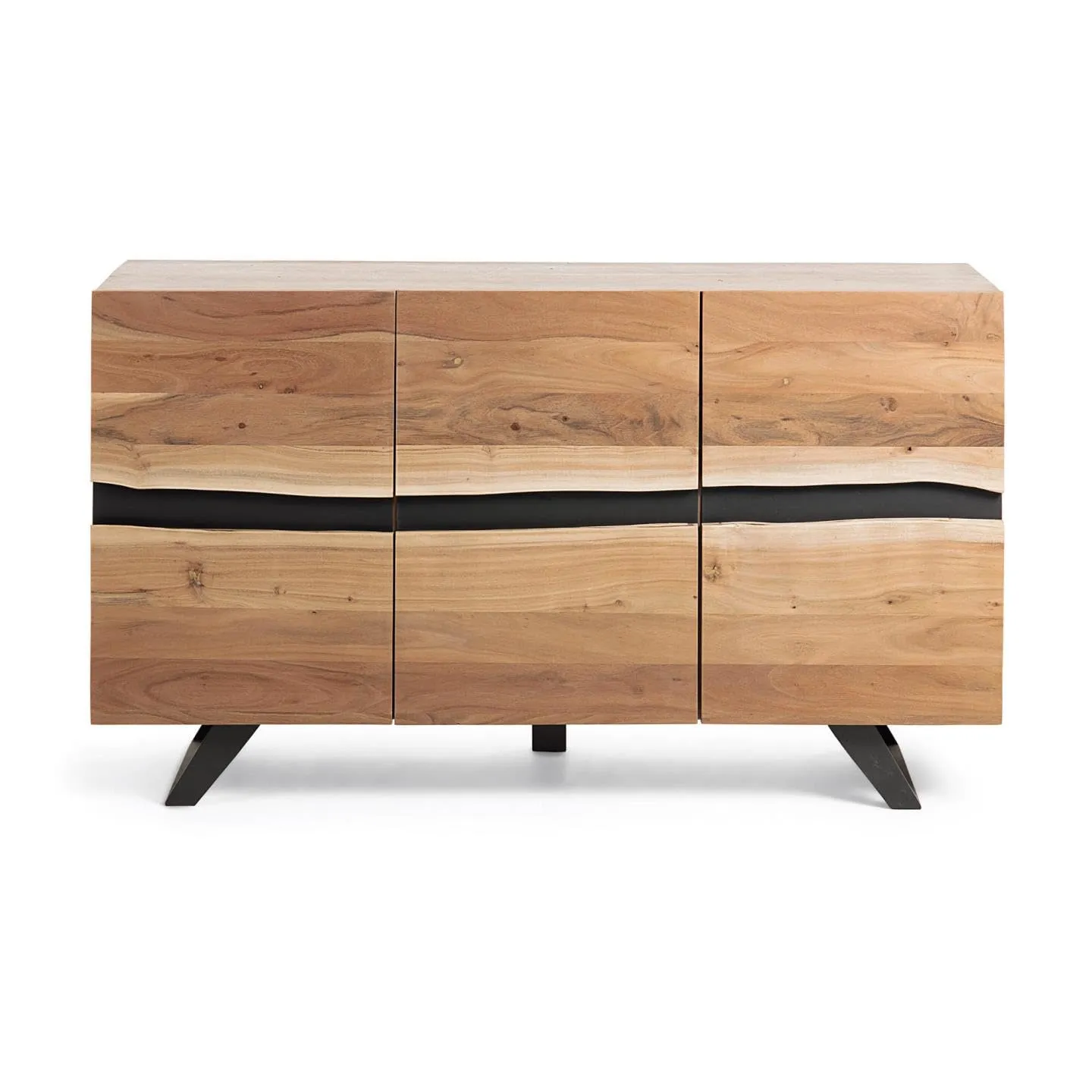 Kave Home Uxia Sideboard 148 cm Akazienholz Schwarz