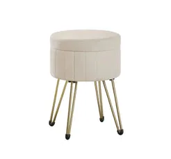 In And OutdoorMatch Sitzpouf mit Stauraum Samt Metallbeine