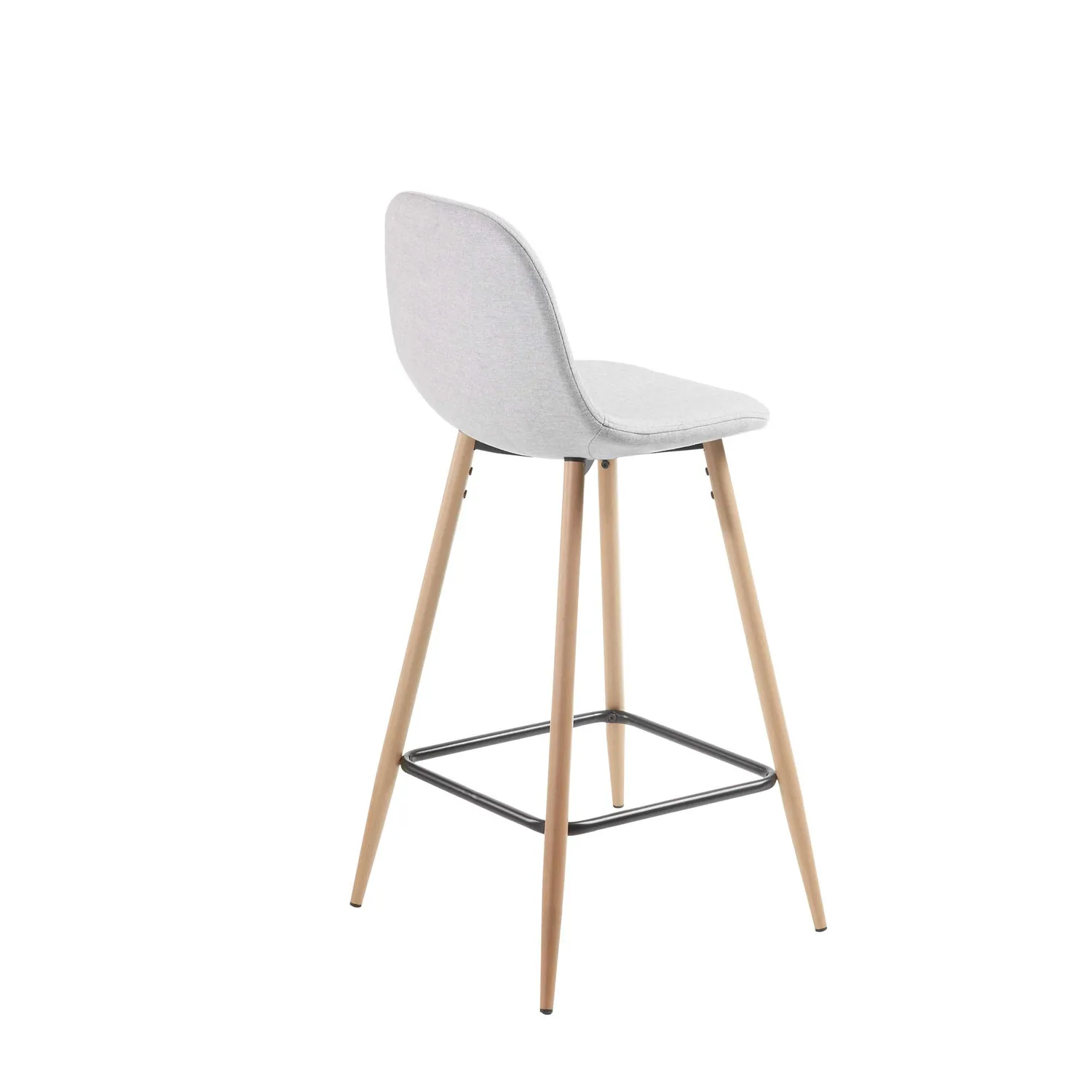 Kave Home Nolite Barhocker 75 cm dunkelgrau mit Lehne