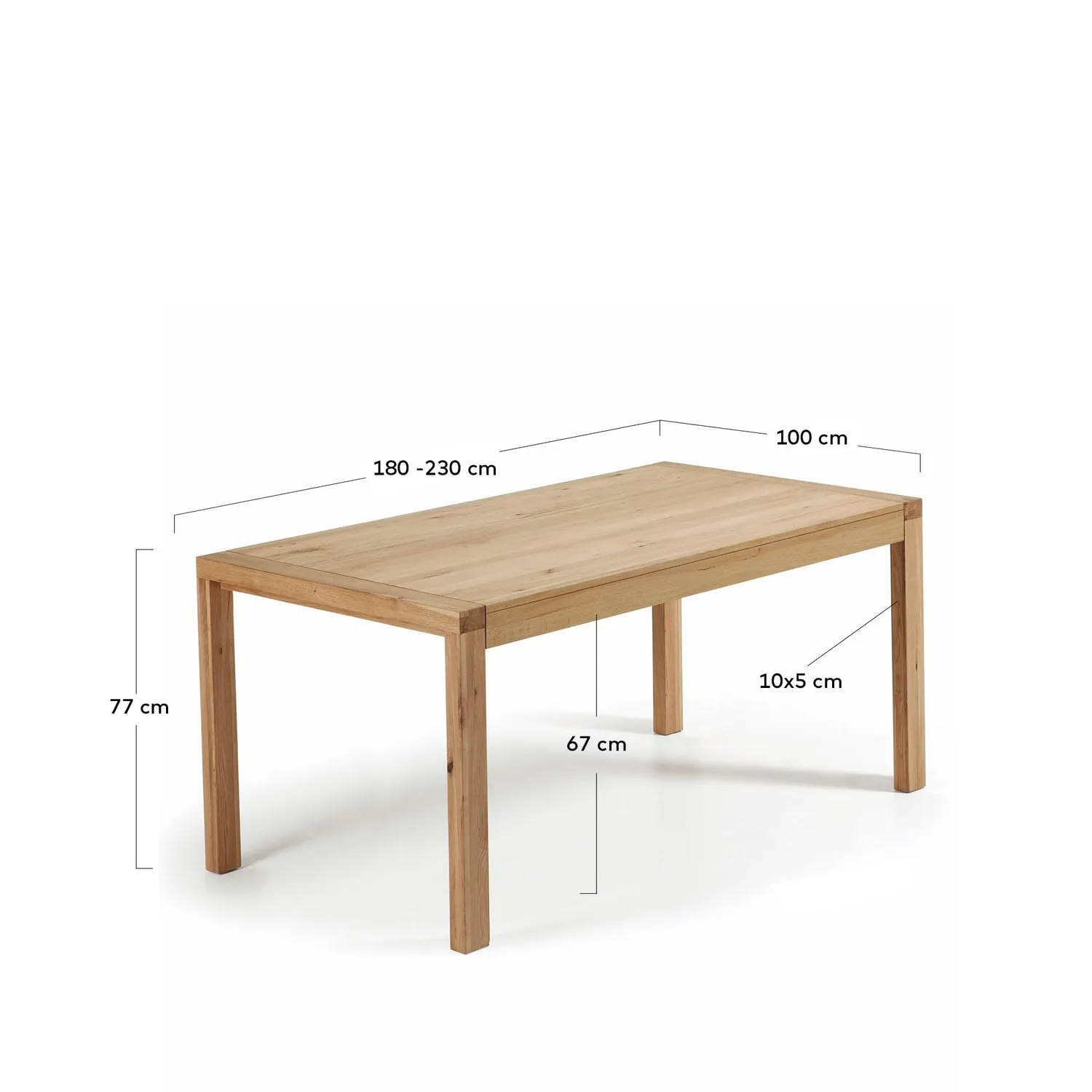 Kave Home Briva Esstisch 180-230x90 Eiche ausziehbar