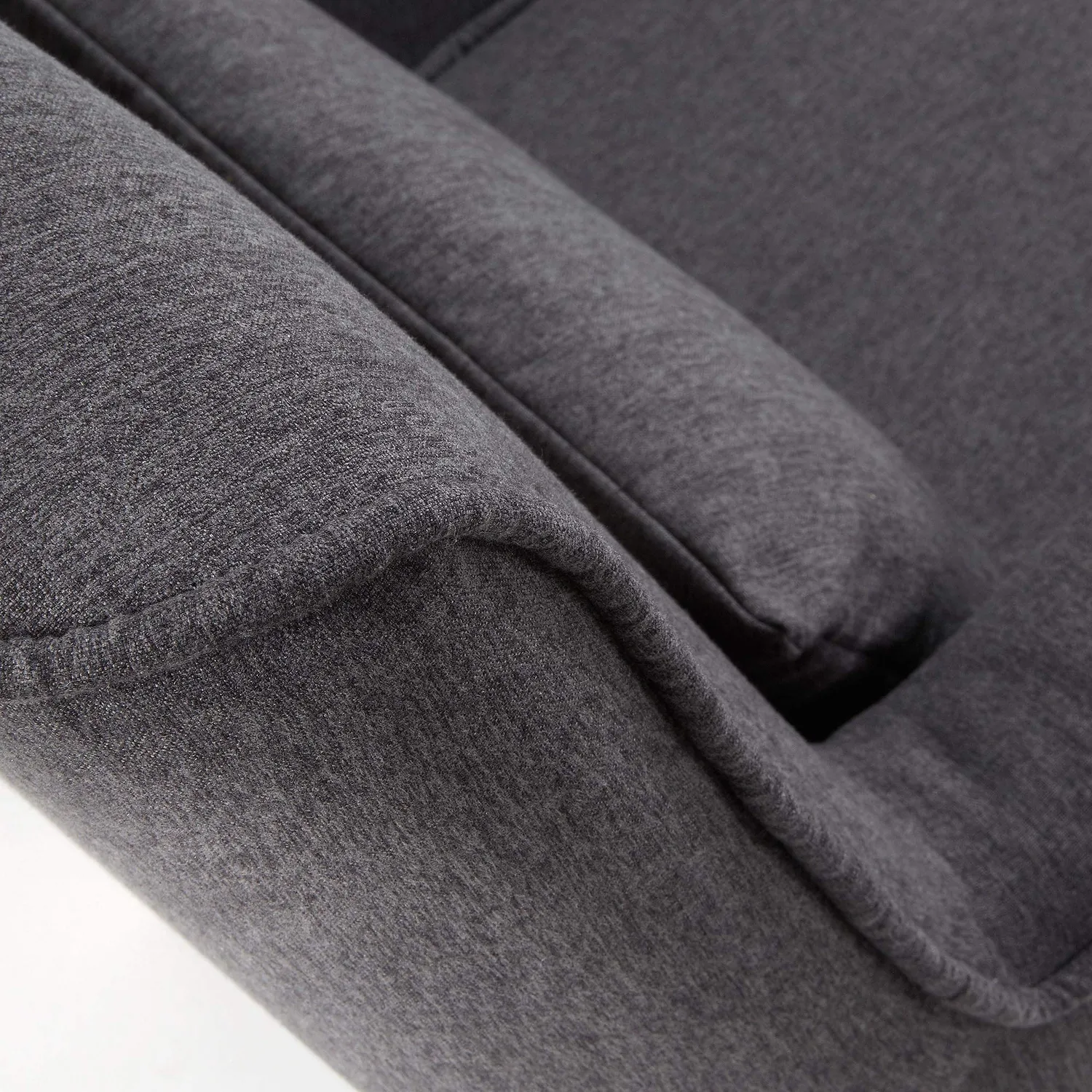 Kave Home Varese Sessel grau mit Kissen fleckenabweisend