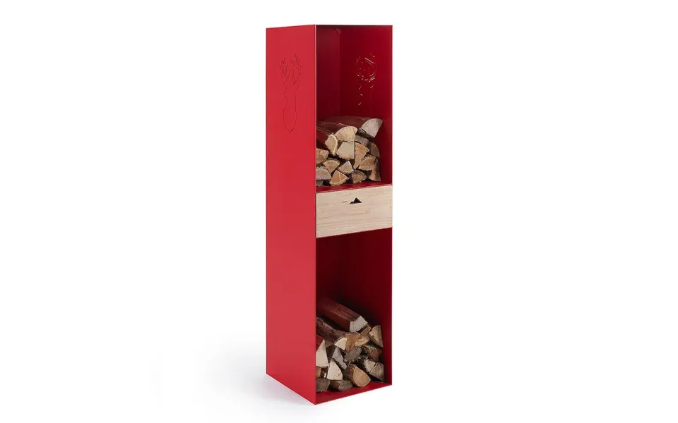 alpina design Catasta Brennholzregal Rot Holz