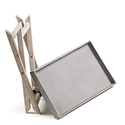 Kave Home Merida Klapptisch 55 x 35 cm Akazienholz Beton