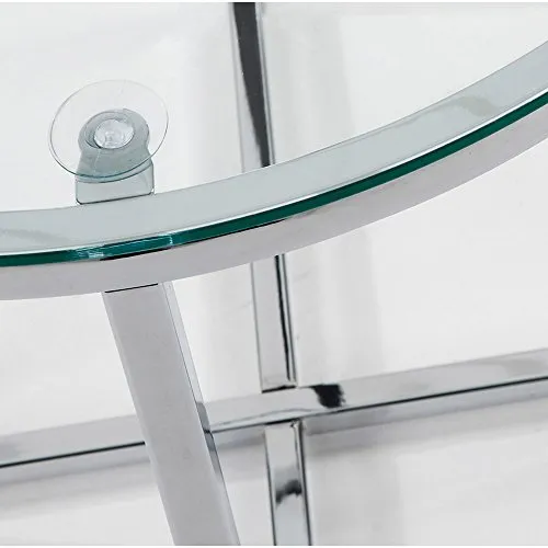 Kave Home David Beistelltisch Ø 50 cm Glas Chrom