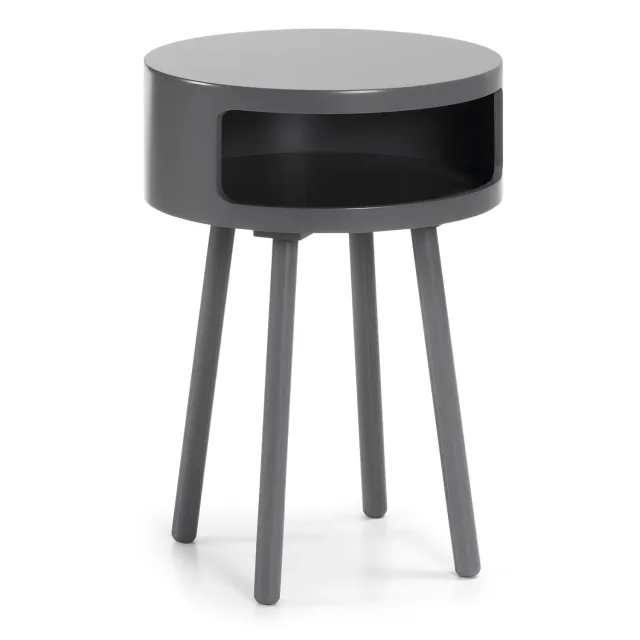 Kave Home Kurb Beistelltisch rund mit Ablage