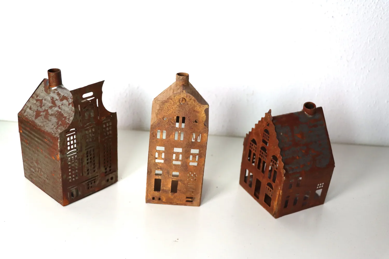Mon Ami(e) Vintage Holland-Häuser „Amsterdam“ aus Metall 3er Set