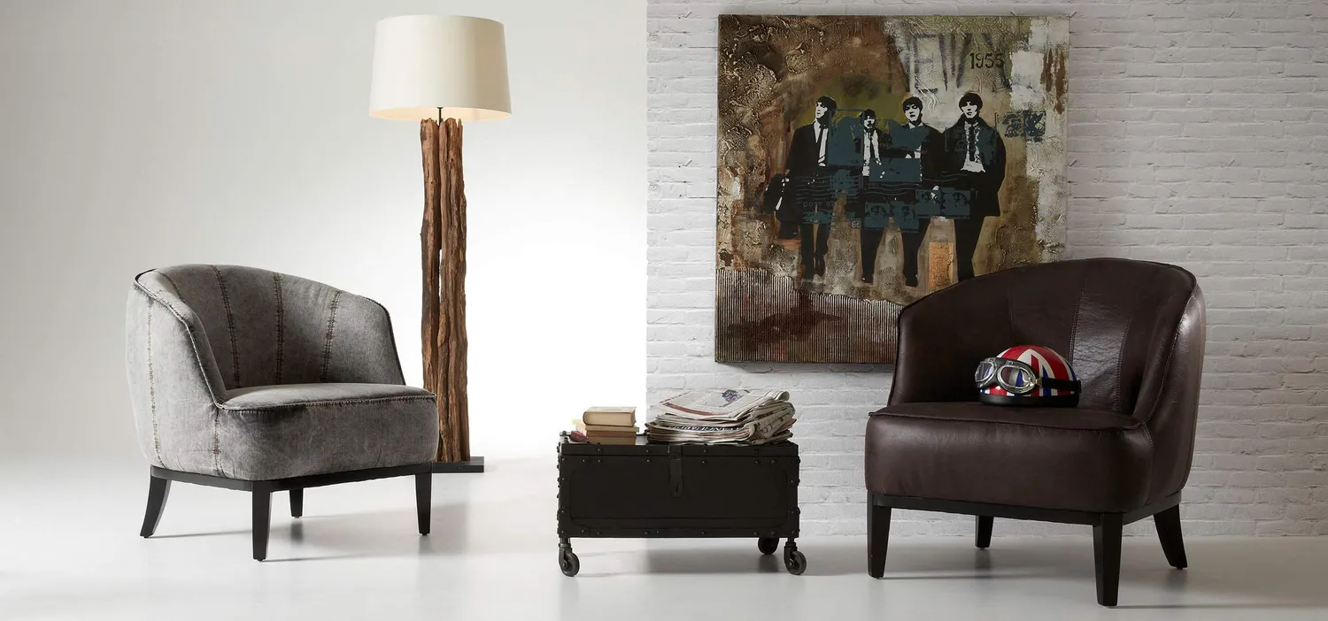 Kave Home Powell Stehlampe elfenbein Holz Baumwolle