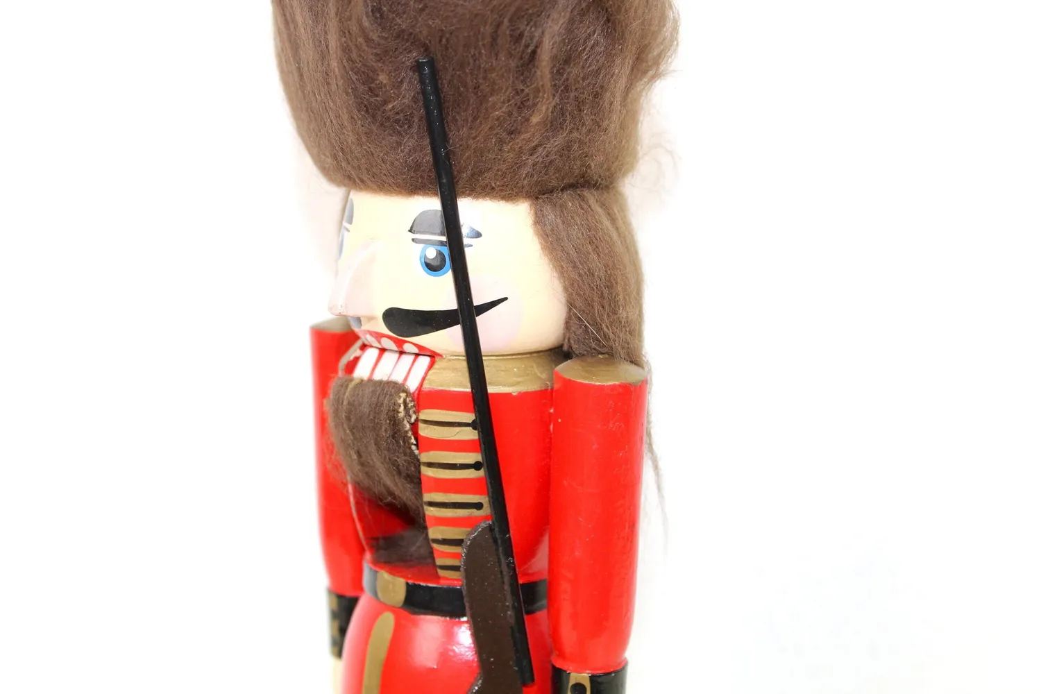 Mon Ami(e) Vintage Nussknacker Soldat Wachmann Holz blau rot 23 cm