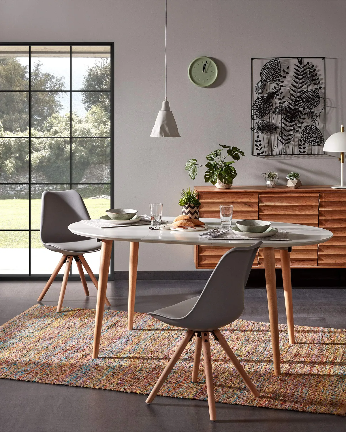 Kave Home Oqui Esstisch oval ausziehbar weiß 220 cm