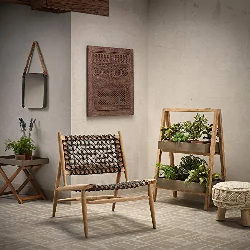 Kave Home Merida Klapptisch 55 x 35 cm Akazienholz Beton