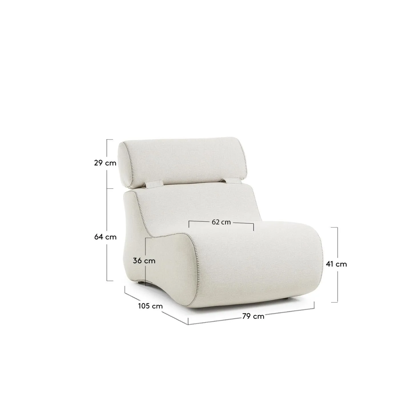 Kave Home Sessel Varese Stoff beige Teflon 79 cm