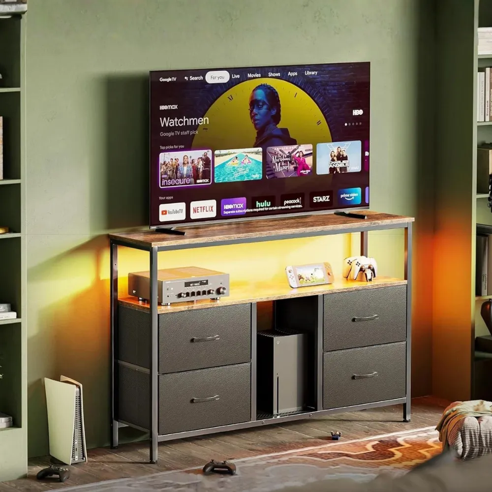 In And OutdoorMatch TV-Schrank mit 4 Schubladen und LED