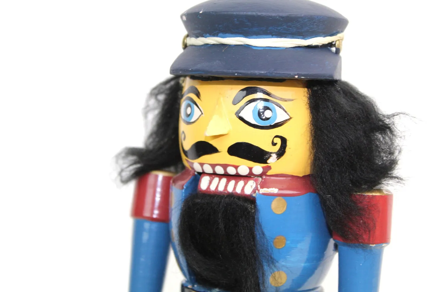 Mon Ami(e) Vintage Nussknacker Holz blau 24cm Bart