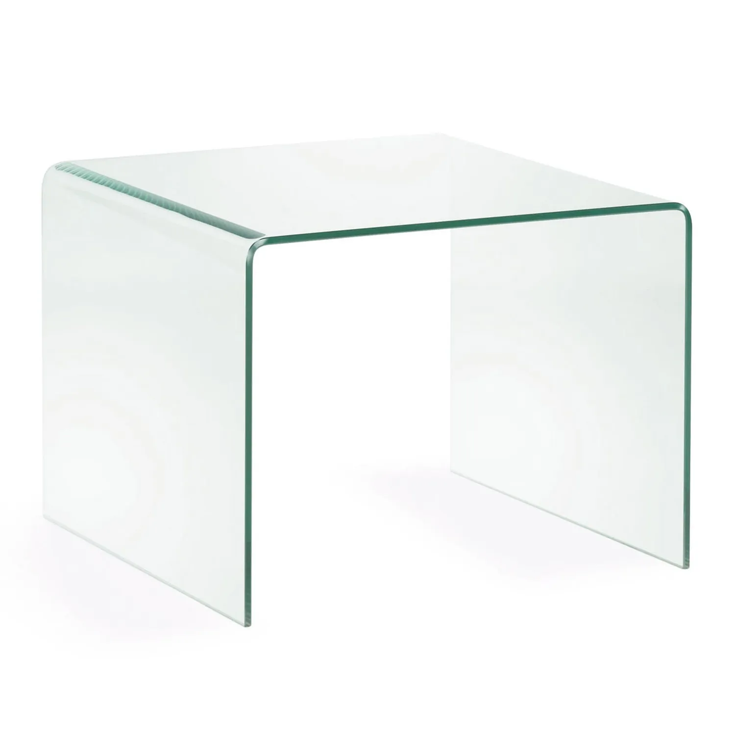 Kave Home Burano Beistelltisch 60 × 60 cm gehärtetes Glas