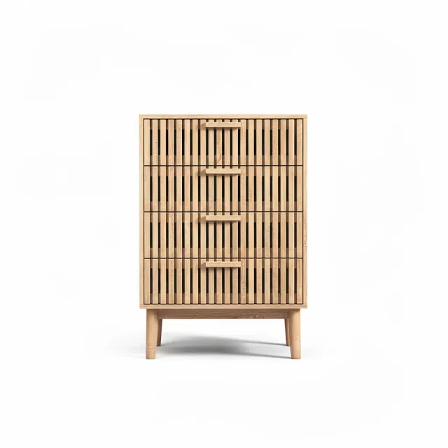 In And OutdoorMatch Kommode Holz 4 Schubladen 60x34x91