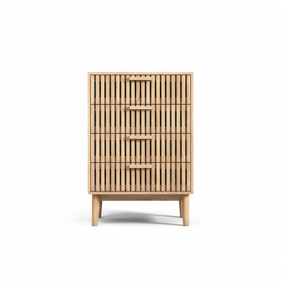In And OutdoorMatch Kommode Holz 4 Schubladen 60x34x91