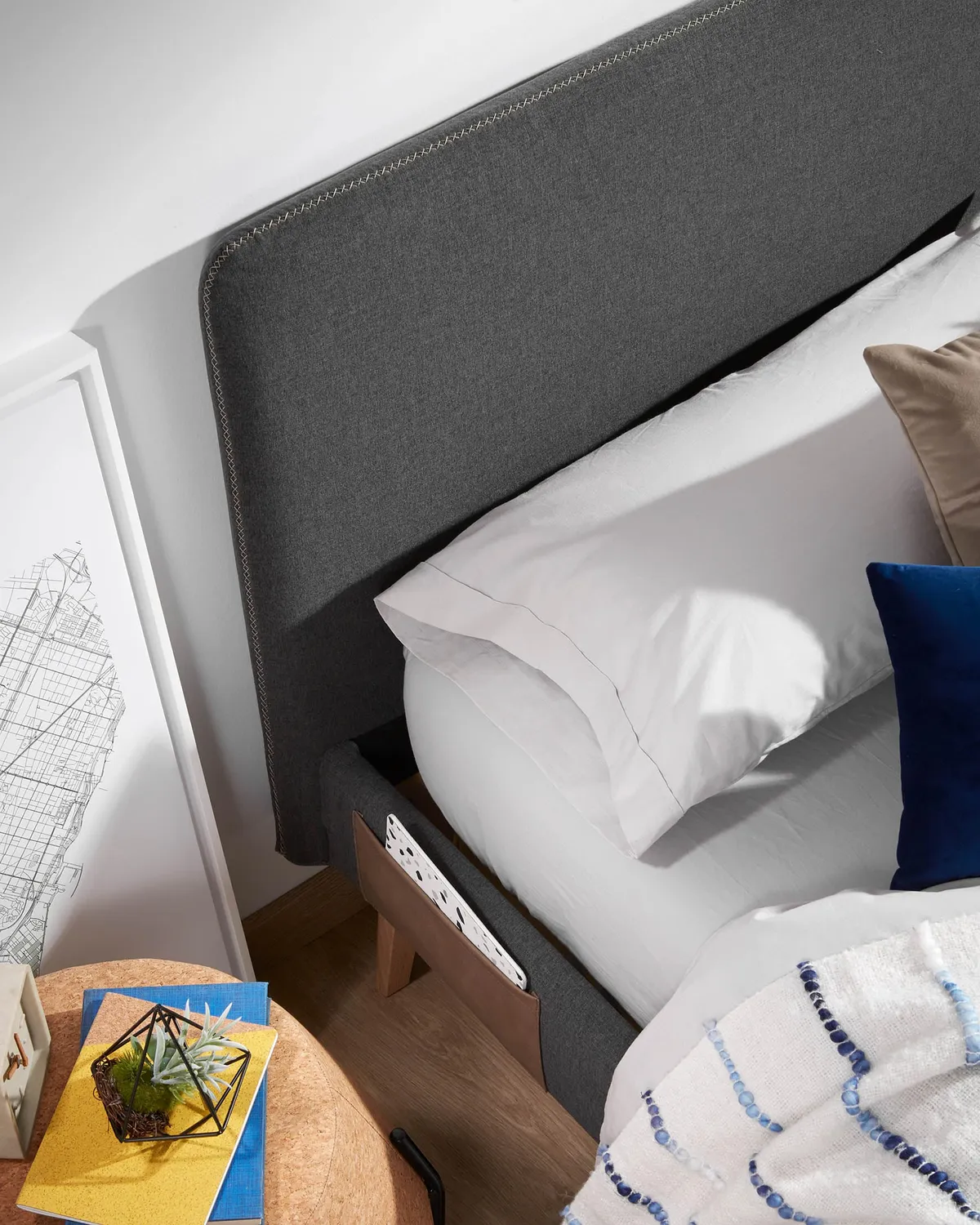 Kave Home Dyla Kopfteil 168 cm anthrazit Varese-Stoff