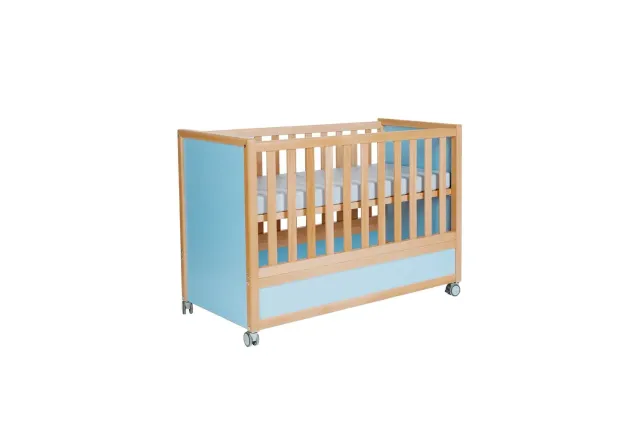 Kundler Home Babybett Buche Massivholz mit Rollen