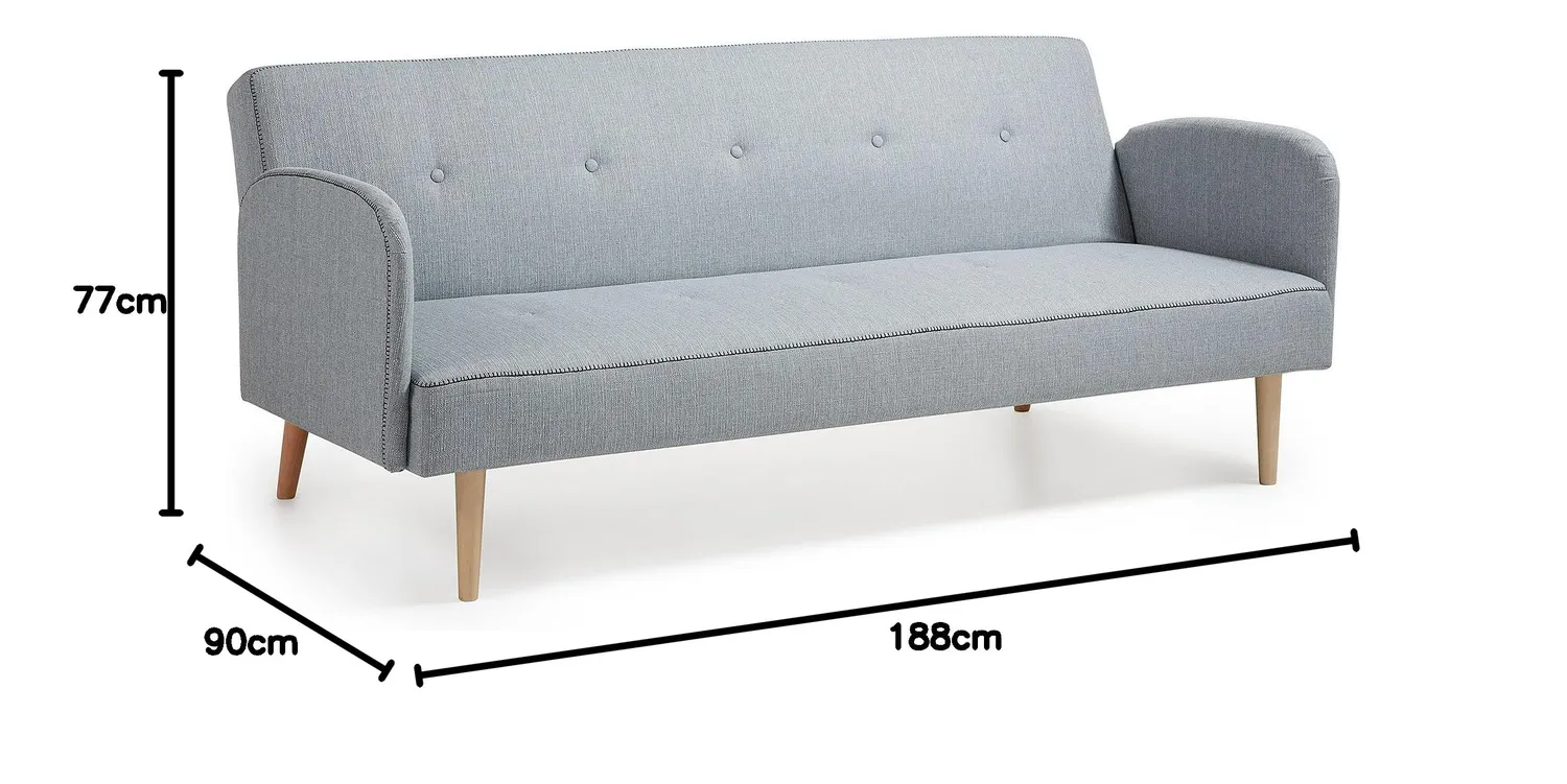 Kave Home Clic-Clac Schlafsofa grau 180 x 107 cm PU-Schaum