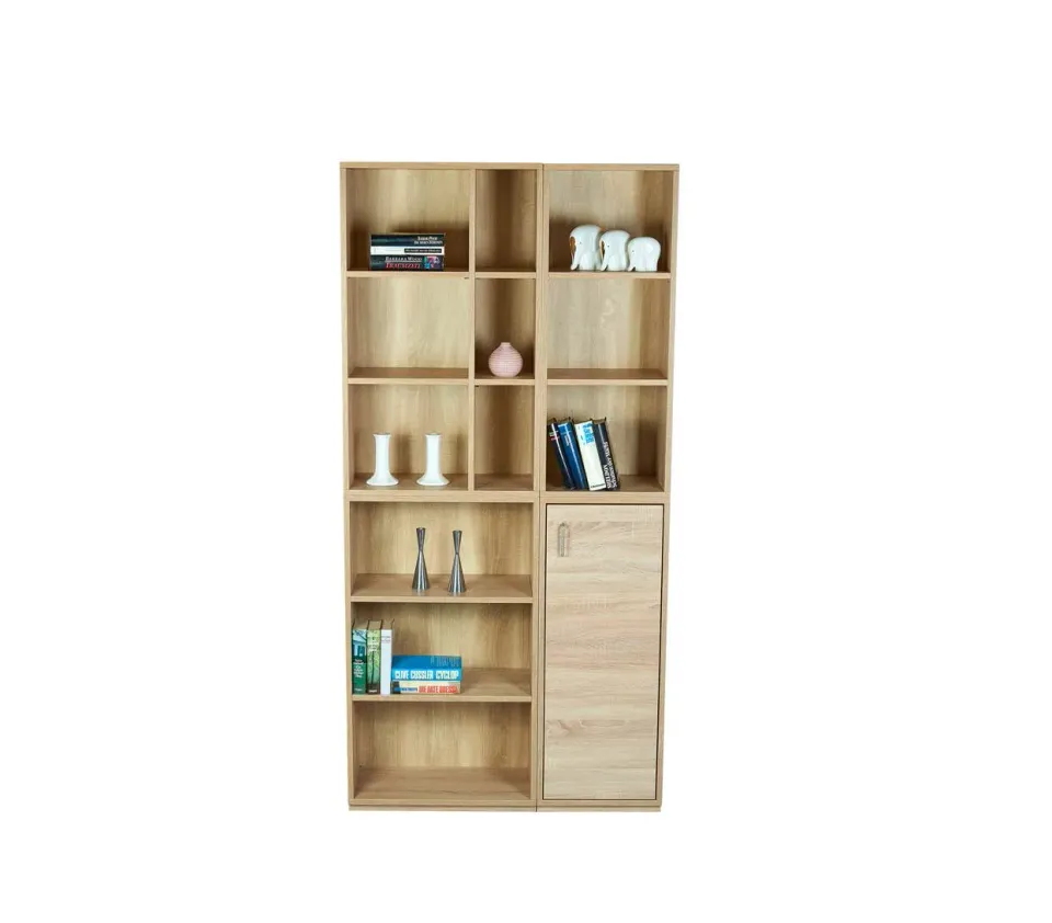 Kundler Home Der Bücherfreund Regal 100x200 Eiche mit Tür