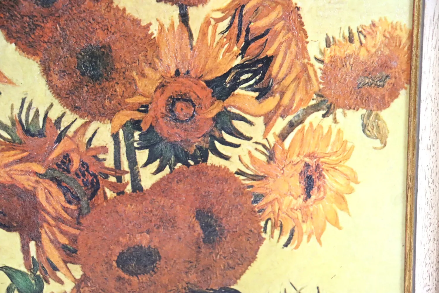 Mon Ami(e) Vintage Druck auf Leinwand Fünfzehn Sonnenblumen van Gogh