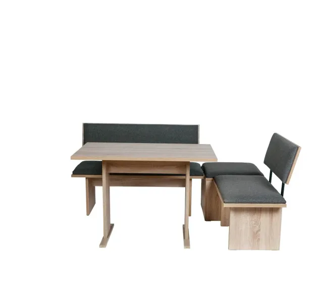 Kundler Home Die Stilvolle Trend Eckbank 4-teilig mit Tisch
