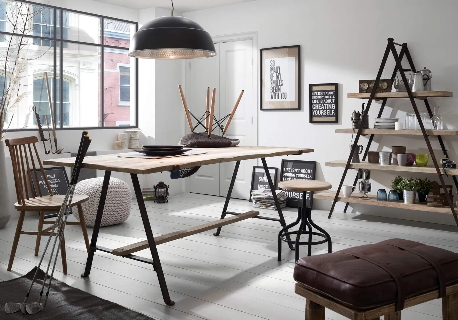 Kave Home Morgan Standregal 160x175 cm Mango Stahl Schwarz