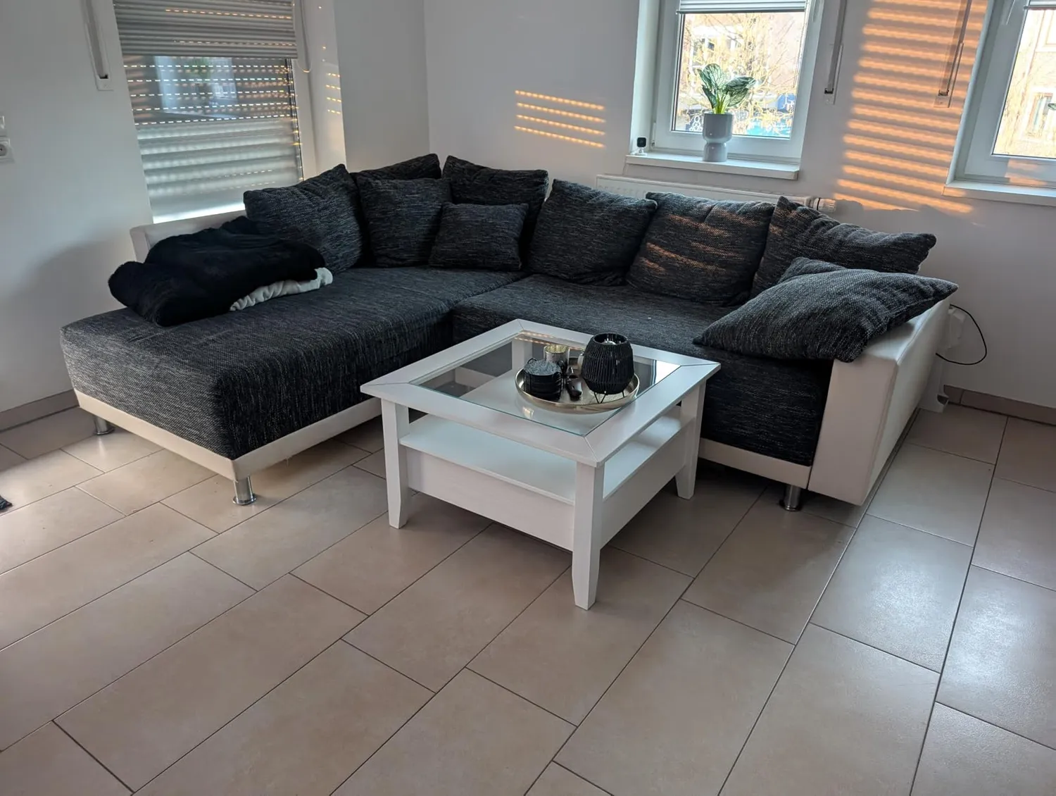 Inter Link Provence 7 Couchtisch Glas mit Schubladen