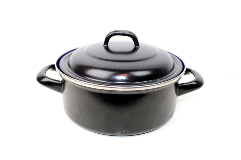 Mon Ami(e) Vintage Emaille-Topf schwarz 21 cm Deko