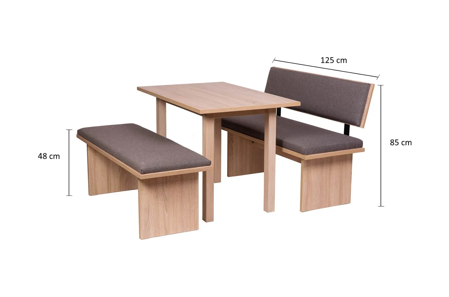 Kundler Home Die Stilvolle Essgruppe 3-tlg mit 4-Fuß-Tisch