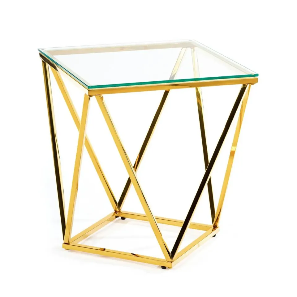 HOWHOMELY Diamanta 50 cm Hilfstisch Glas