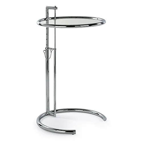 Kave Home Napoli Beistelltisch Ø 51 cm Glas höhenverstellbar