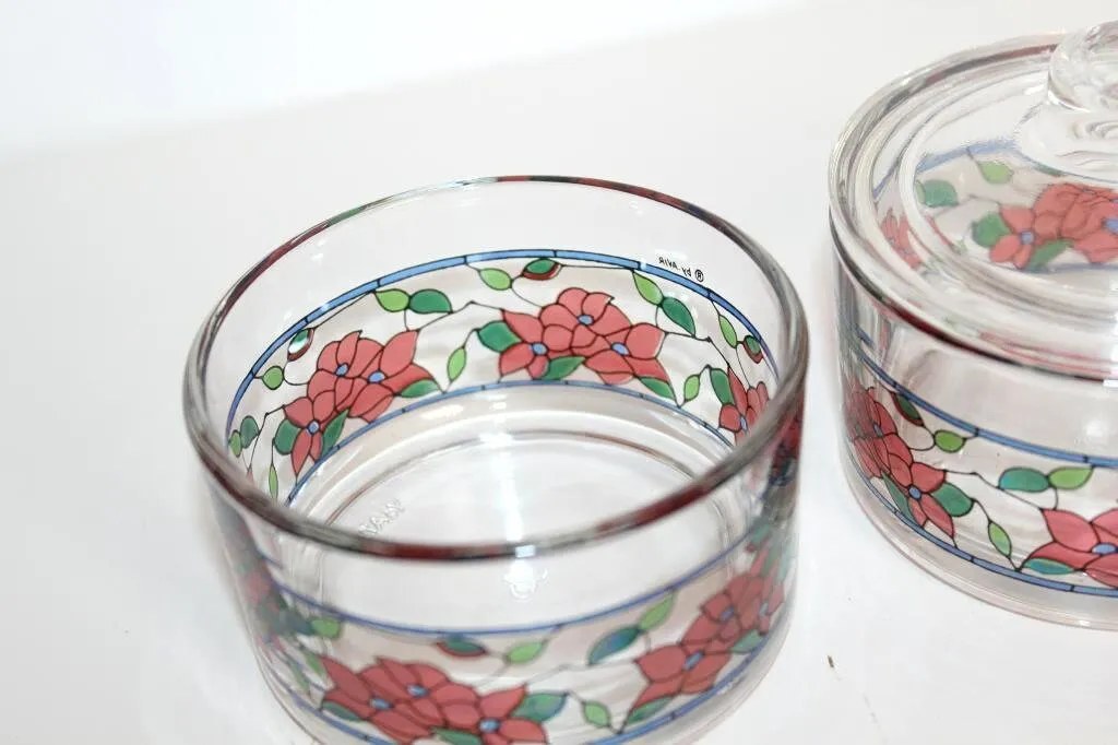 Mon Ami(e) Vintage Set aus zwei Vorratsdosen Glas Rosendekor