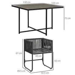 In And OutdoorMatch Garten-Set 5teilig