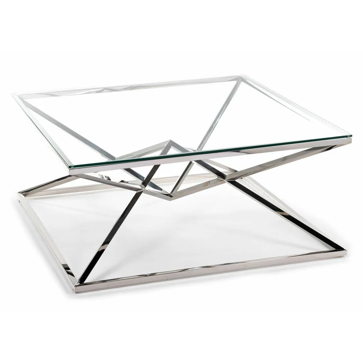 HOWHOMELY Diamanto Beistelltisch Glas