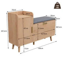 In And OutdoorMatch Schuhschrank Holz 100x30x69,5 cm Latten