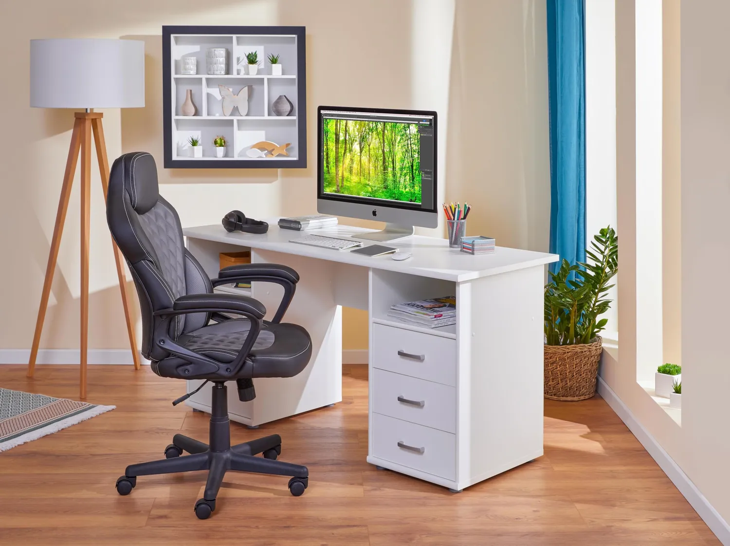 Inter Link Ando Drehstuhl Chefsessel schwarz-grau PU ergonomisch