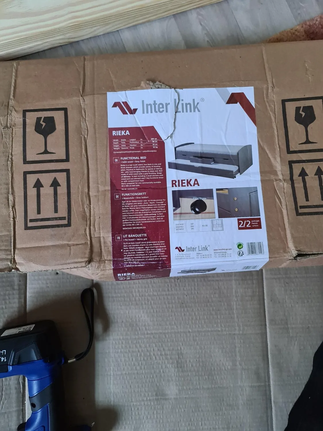 Inter Link Rieka 90x200 cm Funktionsbett mit Schubladen