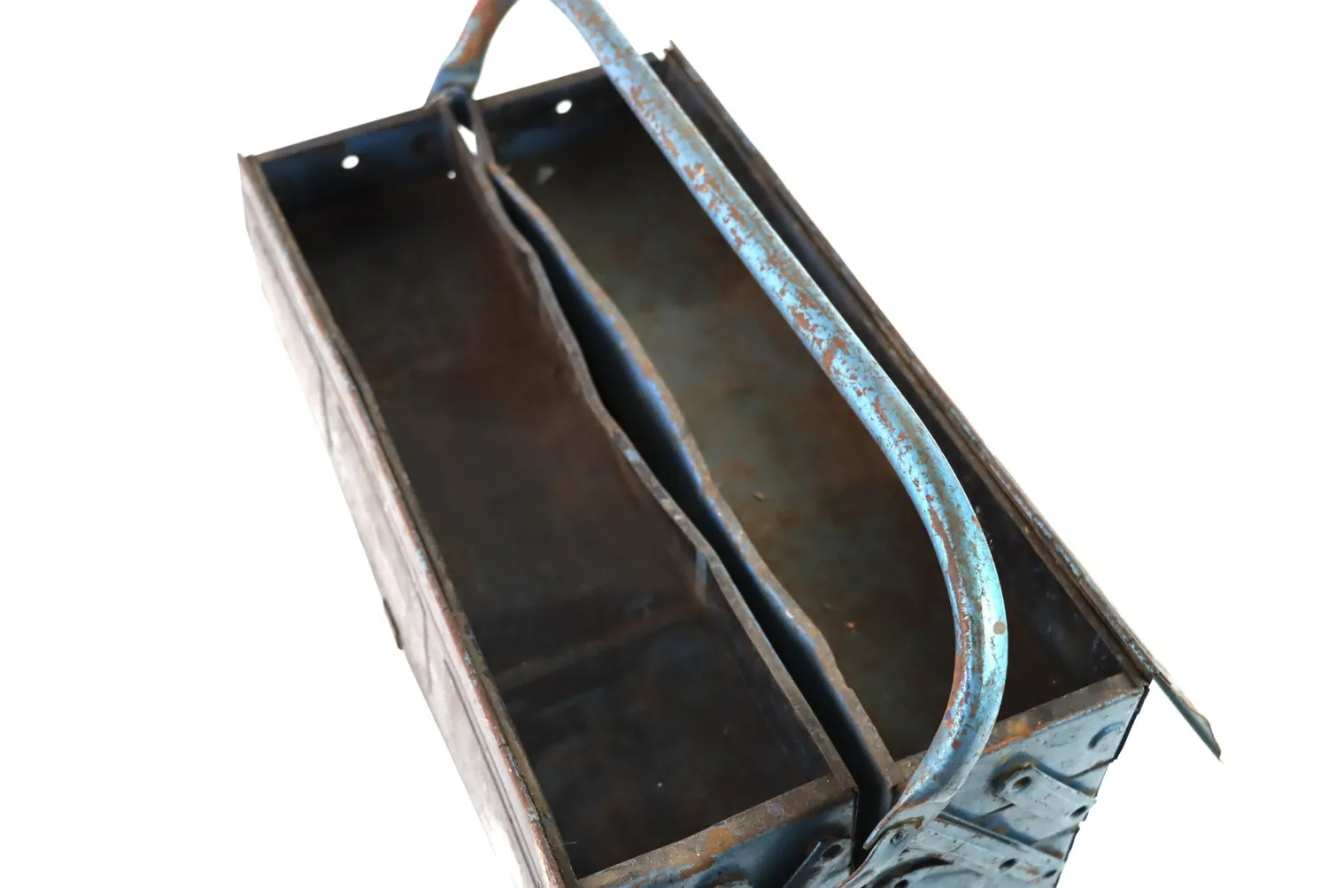 Mon Ami(e) Vintage blaue Werkzeugkiste Metall Vintage