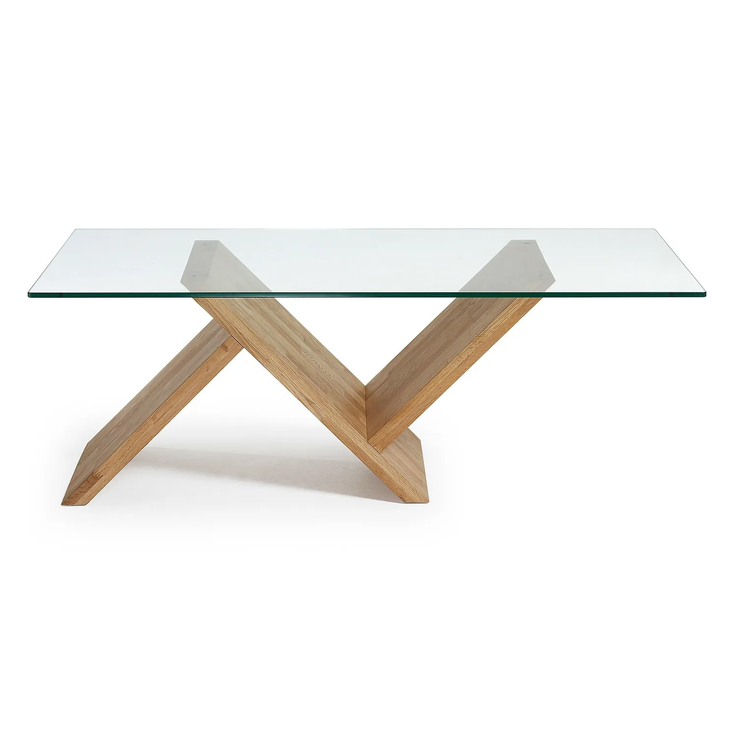 Kave Home Waley Couchtisch 120x70 Eiche Glas