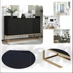 In And OutdoorMatch Sideboard 120x30x80 weiß 4-türig
